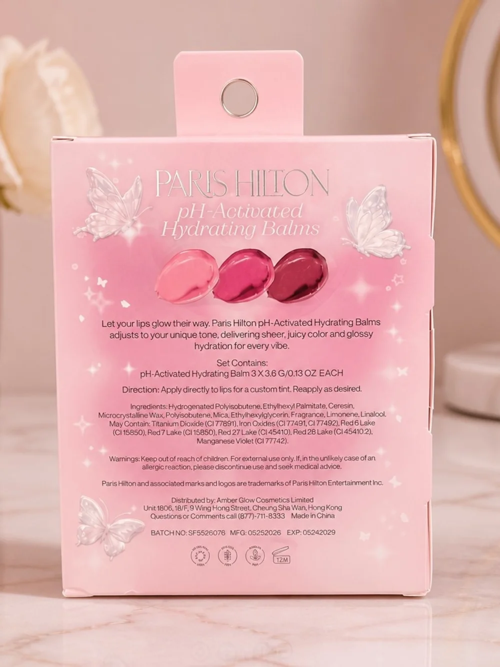 Paris Hilton pH Activated Hydrating Lip Balm Trio NWT